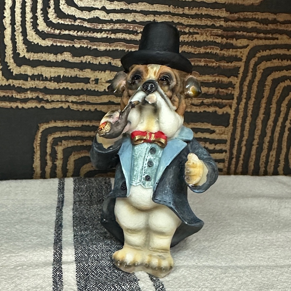 Charming Bulldog Figurine in Suit